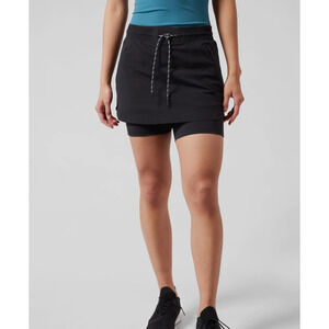 Athleta 8 black Trekkie skort skirt biker shorts outdoor comfort walk camp run